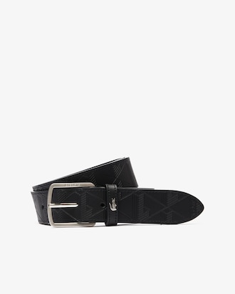 Men's Embossed Leather Monogram Belt