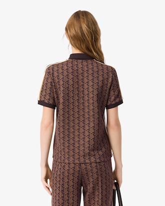 Polo slim fit jacquard monogramme