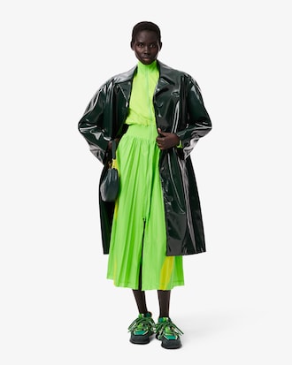 Women's Tailored Collar Vinyl Trench Coat