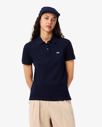 Polo femme regular fit en petit piqu&eacute; de coton souple