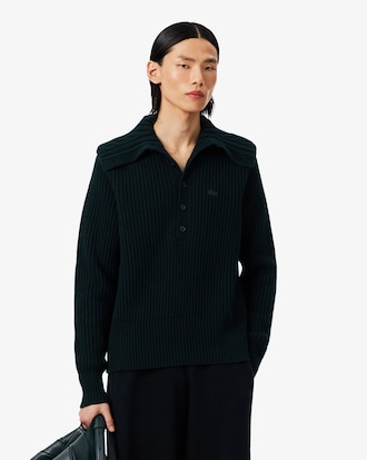 Runway Cable Neck Wool Sweater