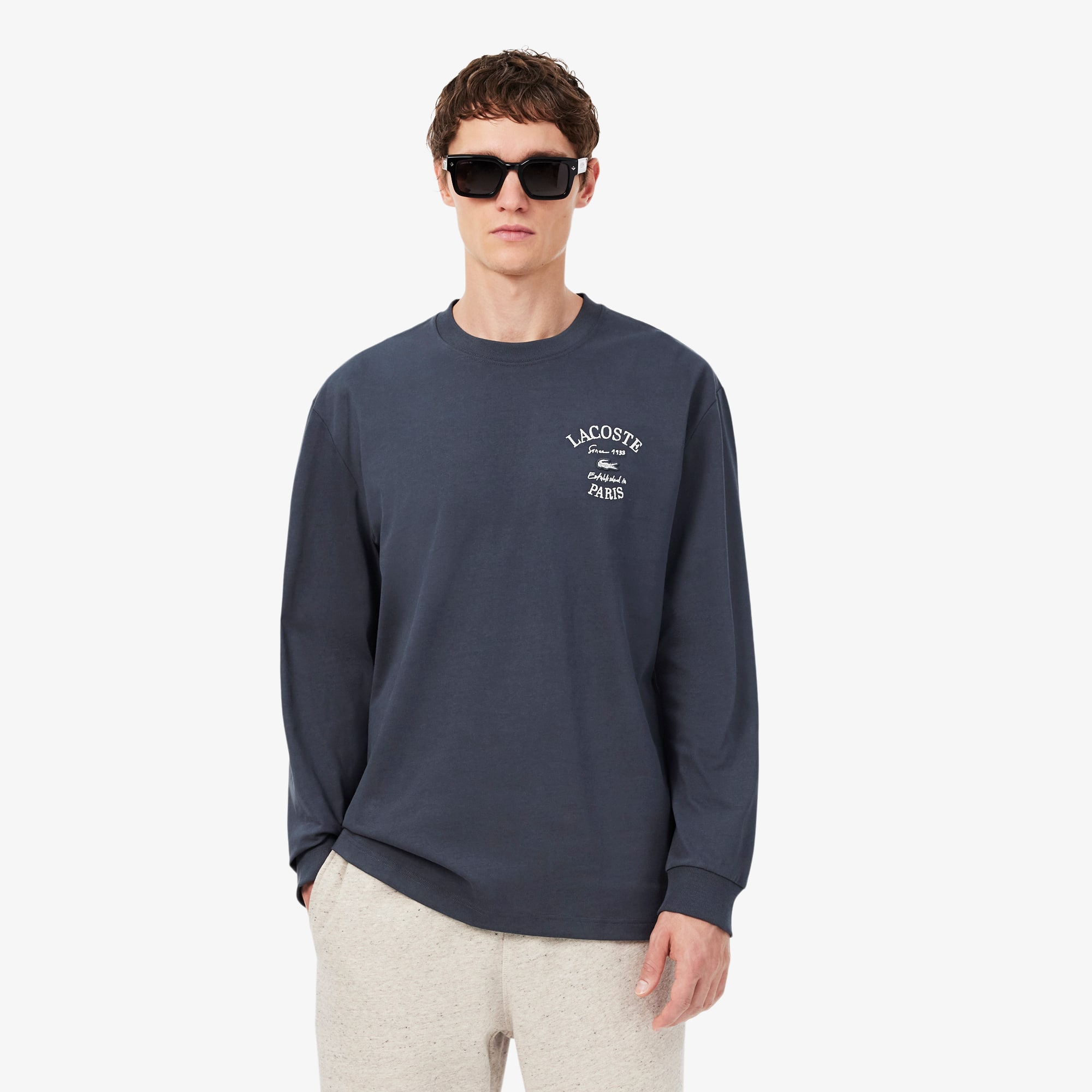 Relaxed Fit Long Sleeved Embroidered T-shirt