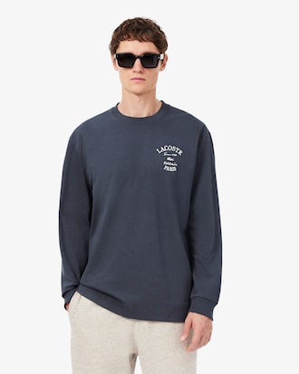 Relaxed Fit Long Sleeved Embroidered T-shirt