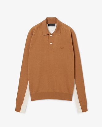 Runway Wool Blend Polo Collar Sweater