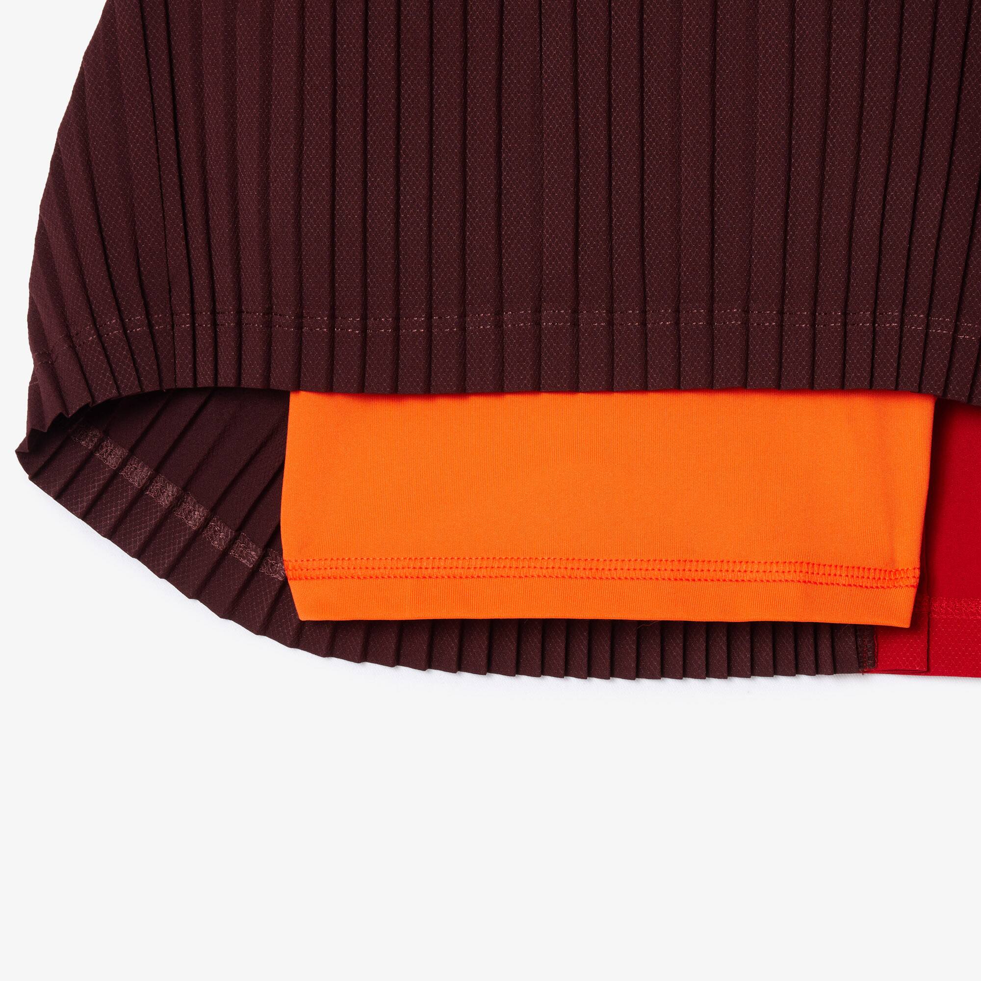 ワンピース LACOSTE Women Mid Skirts EF2655 GTI Brown Women's Reversible Embroidered Quilted Mini Skirt - Shorts