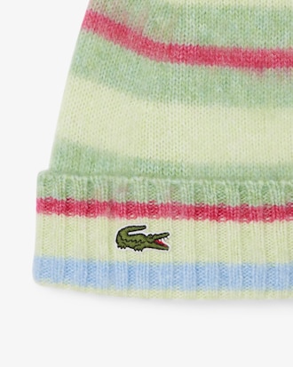 Unisex Striped Alpaca Blend Wool Beanie