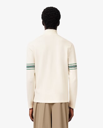 Runway High Neck Striped Jersey Sweater