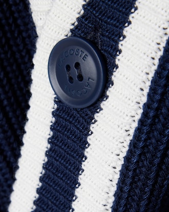 Badge Accent Wool Blend Golf Cardigan