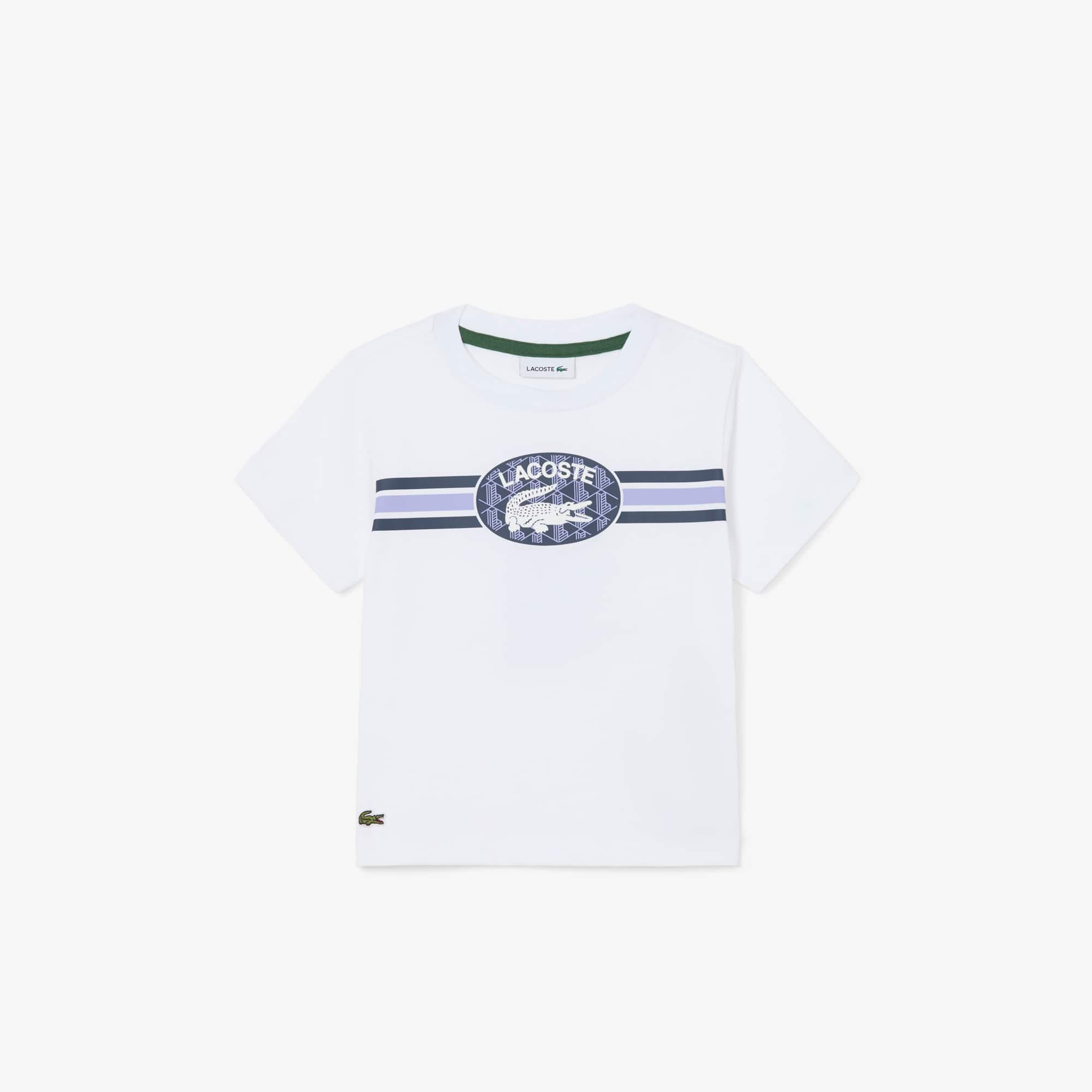 Lacoste Kids' Boys' Monogram Print Cotton T-shirt - 5 Years In White