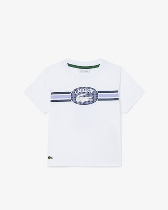 Boys' Monogram Print Cotton T-Shirt