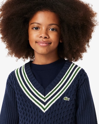 Girls' Cotton V-Neck Sweater Vest