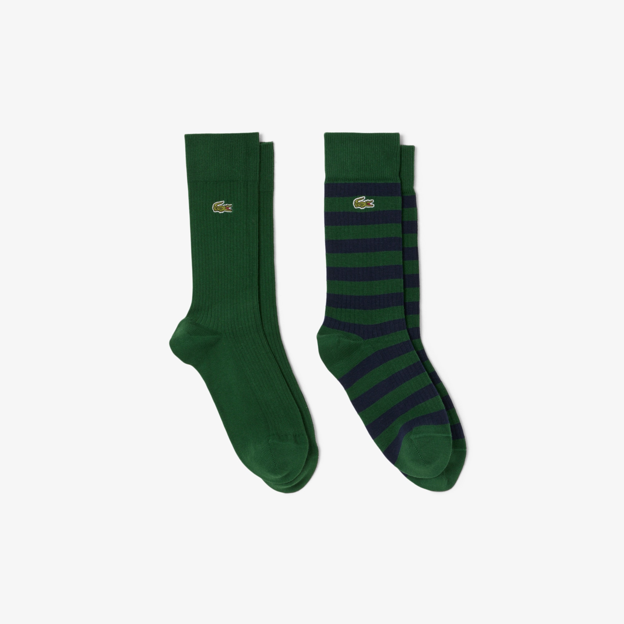 Lacoste Unisex 2-pack Long Socks - 9 - 12.5 In Green