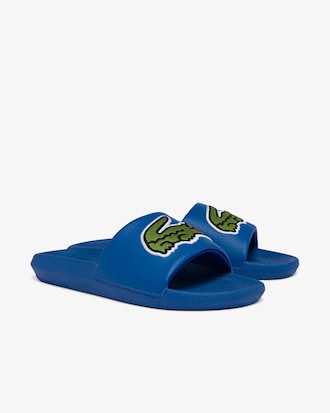 Men's Croco Logo Strap Slides
