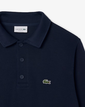 Men's Ribbed Cotton Polo Collar Sweatshirt