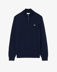 Men's Zip-Up High-Neck Cotton Sweater