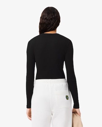 Women's Slim Fit Ribbed Cotton T-Shirt