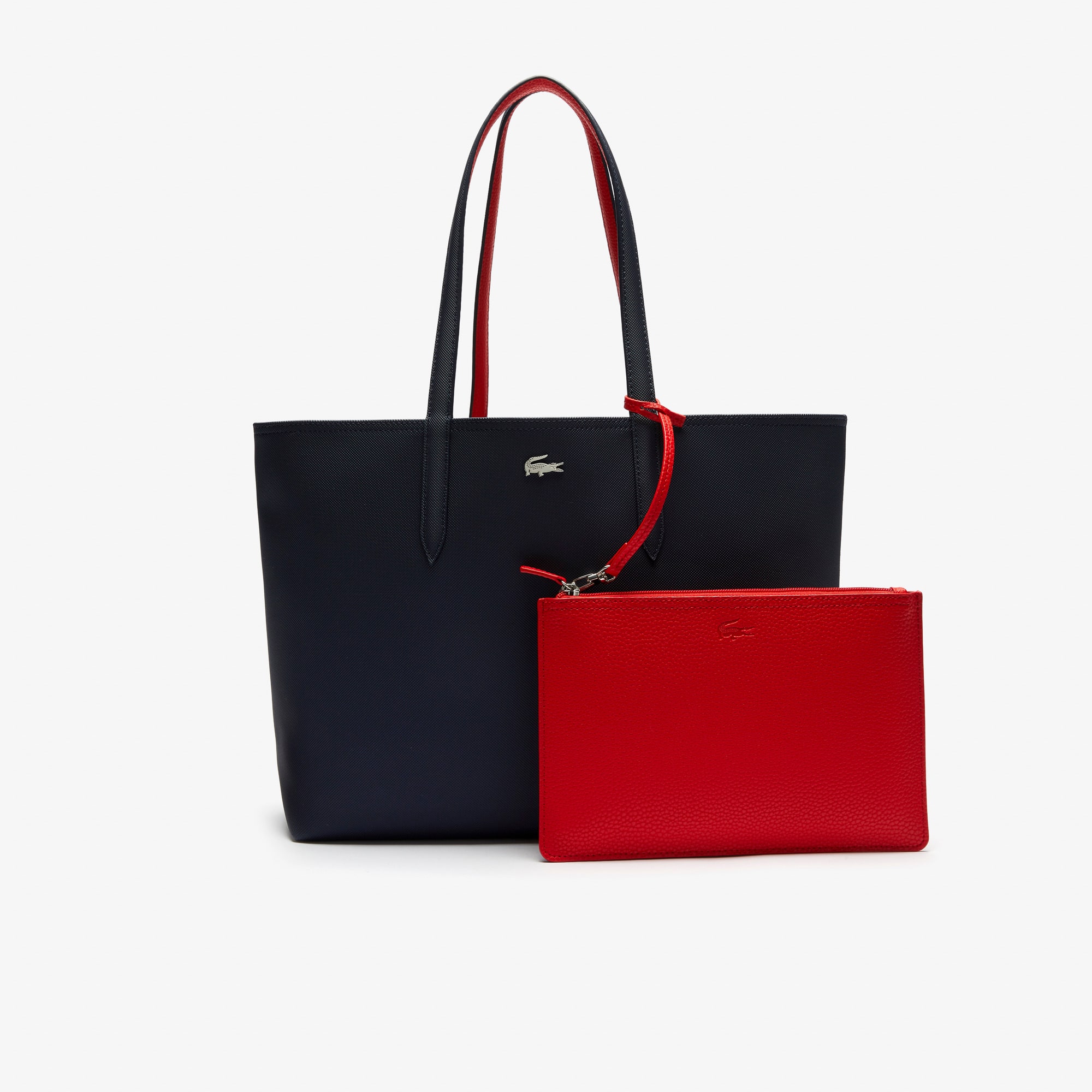 Purses And Handbags Clutches Totes Lacoste Women S Anna Reversible Bicolor Tote Bag