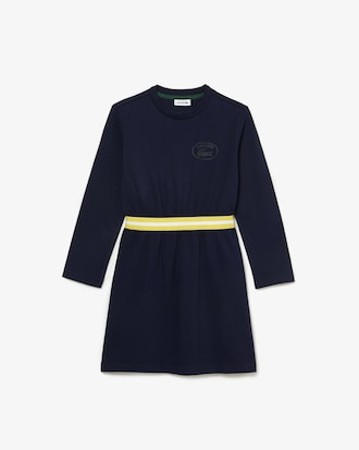 Kids' Contrast Waist Cotton Jersey Dress