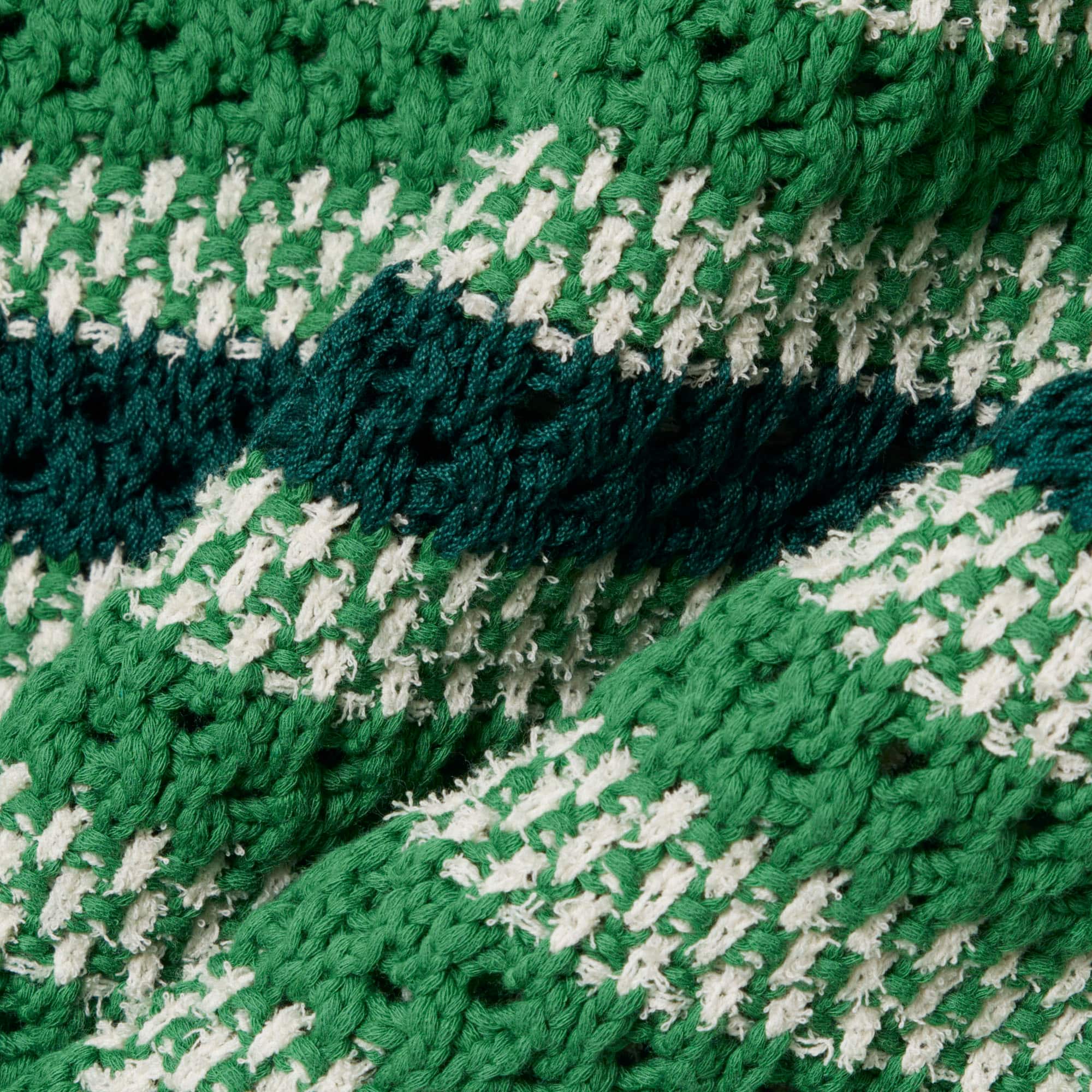 Runway Lacy Striped Polo Collar Sweater