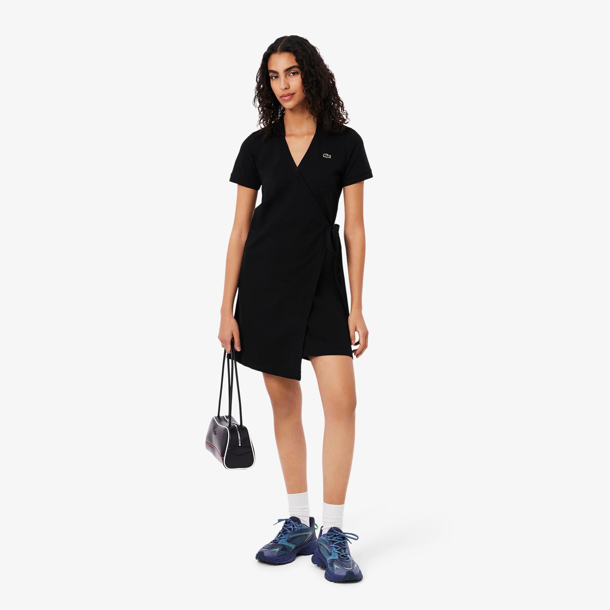 Women's Stretch Mini Piqué Wrap Dress - Dresses - New In