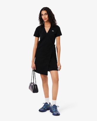 Women's Stretch Mini Piqué Wrap Dress
