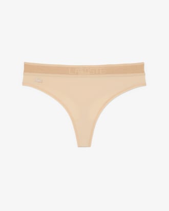 Logo Waist Microfiber String Briefs