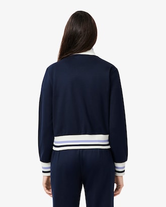 Women's Zip-Up Stripe Accent Sweatshirt