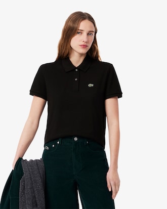 Polo femme regular fit en petit piqué de coton souple