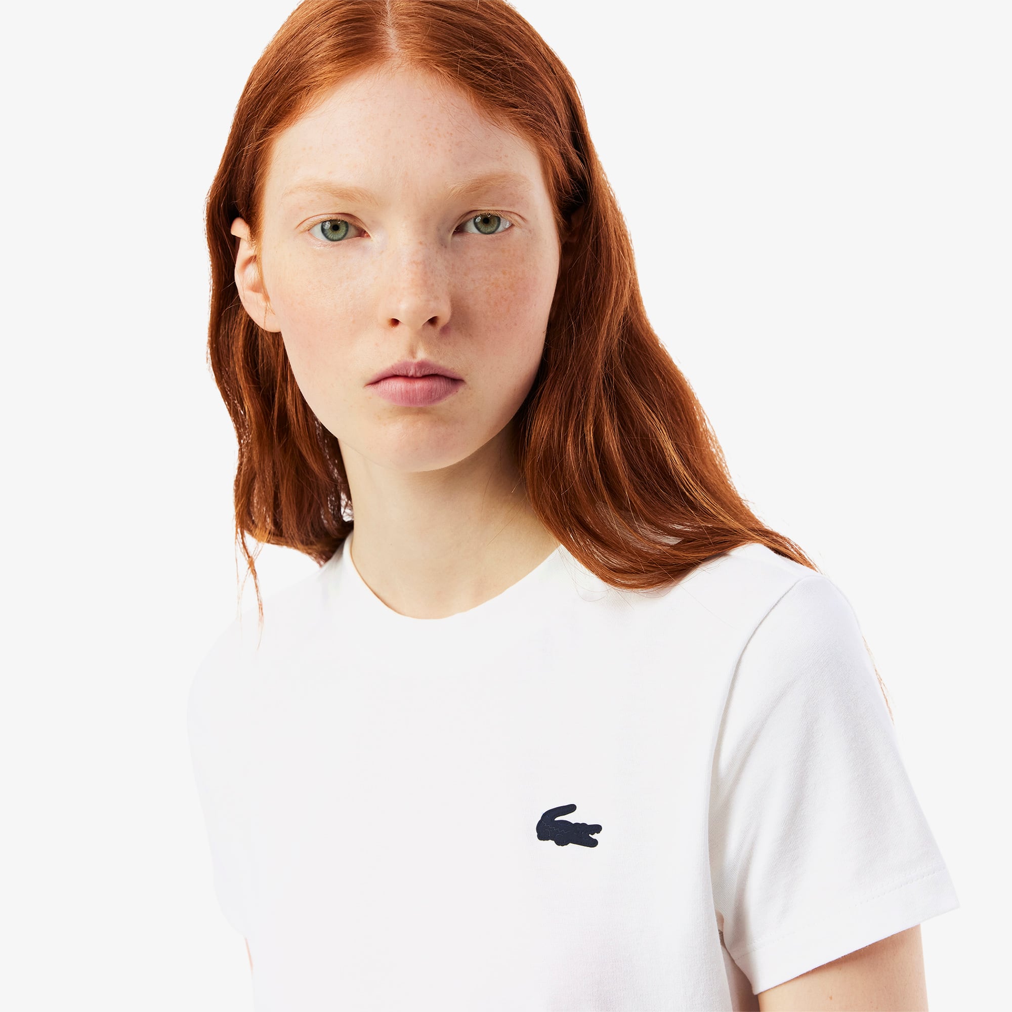 ★LACOSTE★ Women's Training Basic T-Shirt White TF9246-54G0 Ultra Dry Technical Cotton Sport T-shirt - Women's T-Shirts
