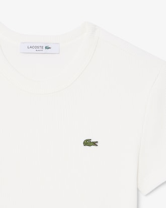 Women's Slim Fit Ribbed Cotton T-Shirt