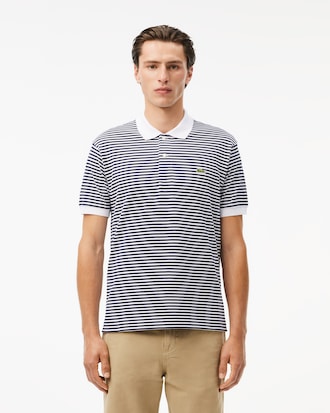 Men's Classic Fit L.12.12 Striped Petit Piqué Polo