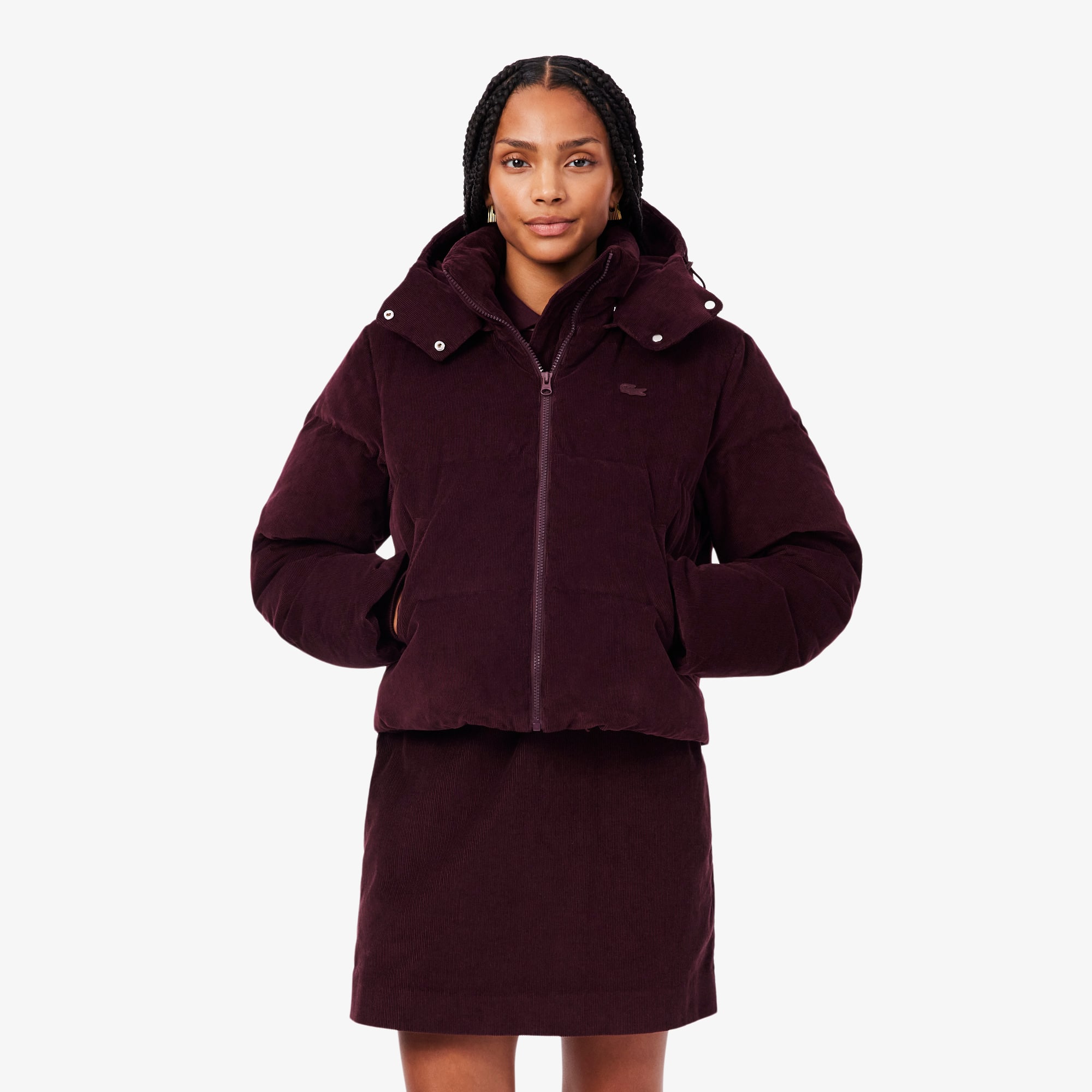 Lacoste Relaxed Fit Corduroy Down Jacket - 4 - 36