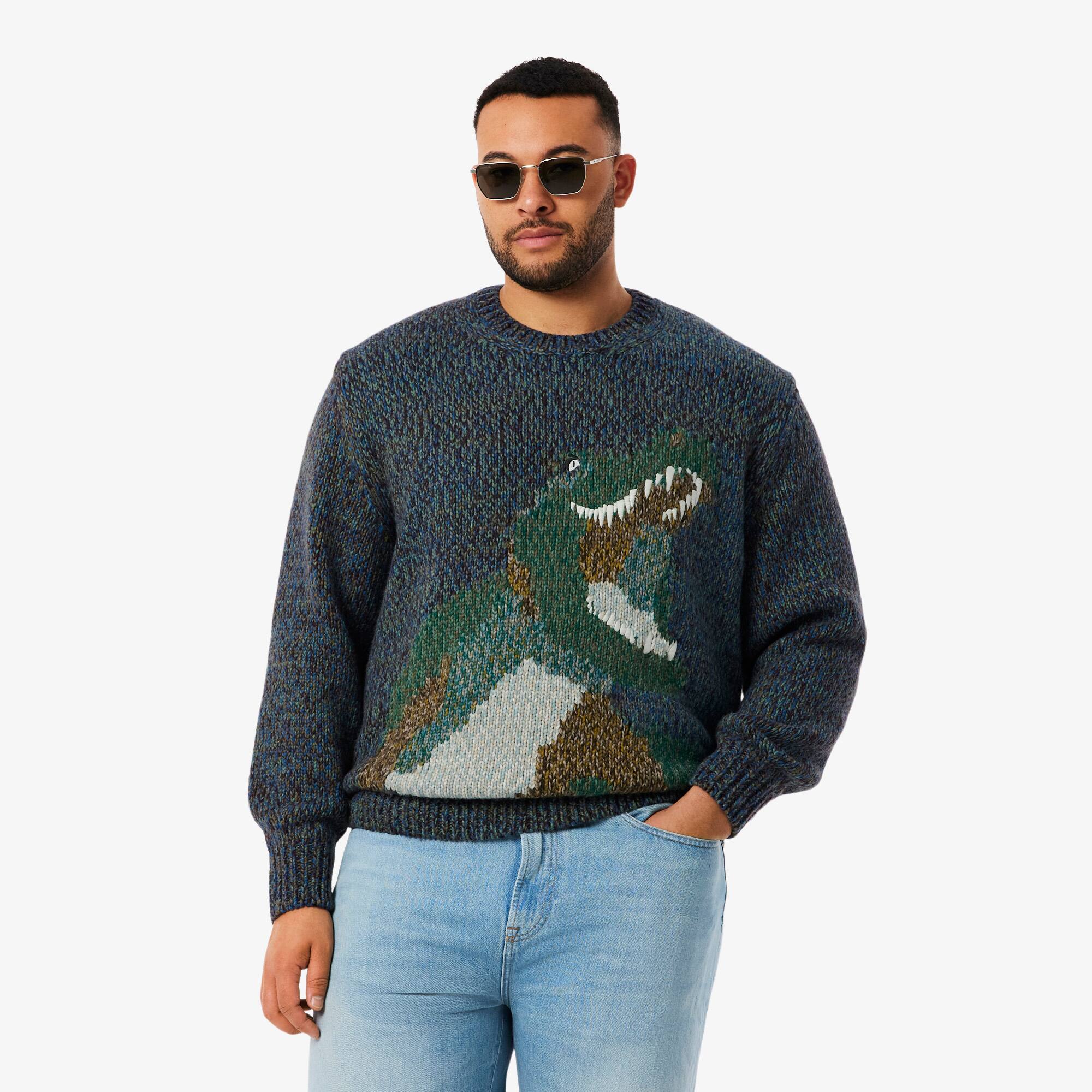 Men's Knit Intarsia Crocodile Sweater - Sweaters & Sweatshirts