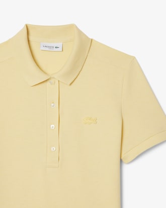 Polo femme L.12.D slim fit en piqu&eacute; de coton stretch