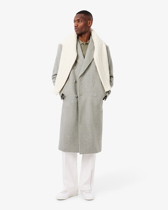Men's Double-Breasted Chevron Wool Coat