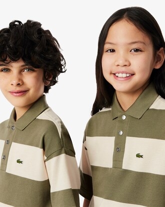 Kids' Striped Petit Piqué Polo