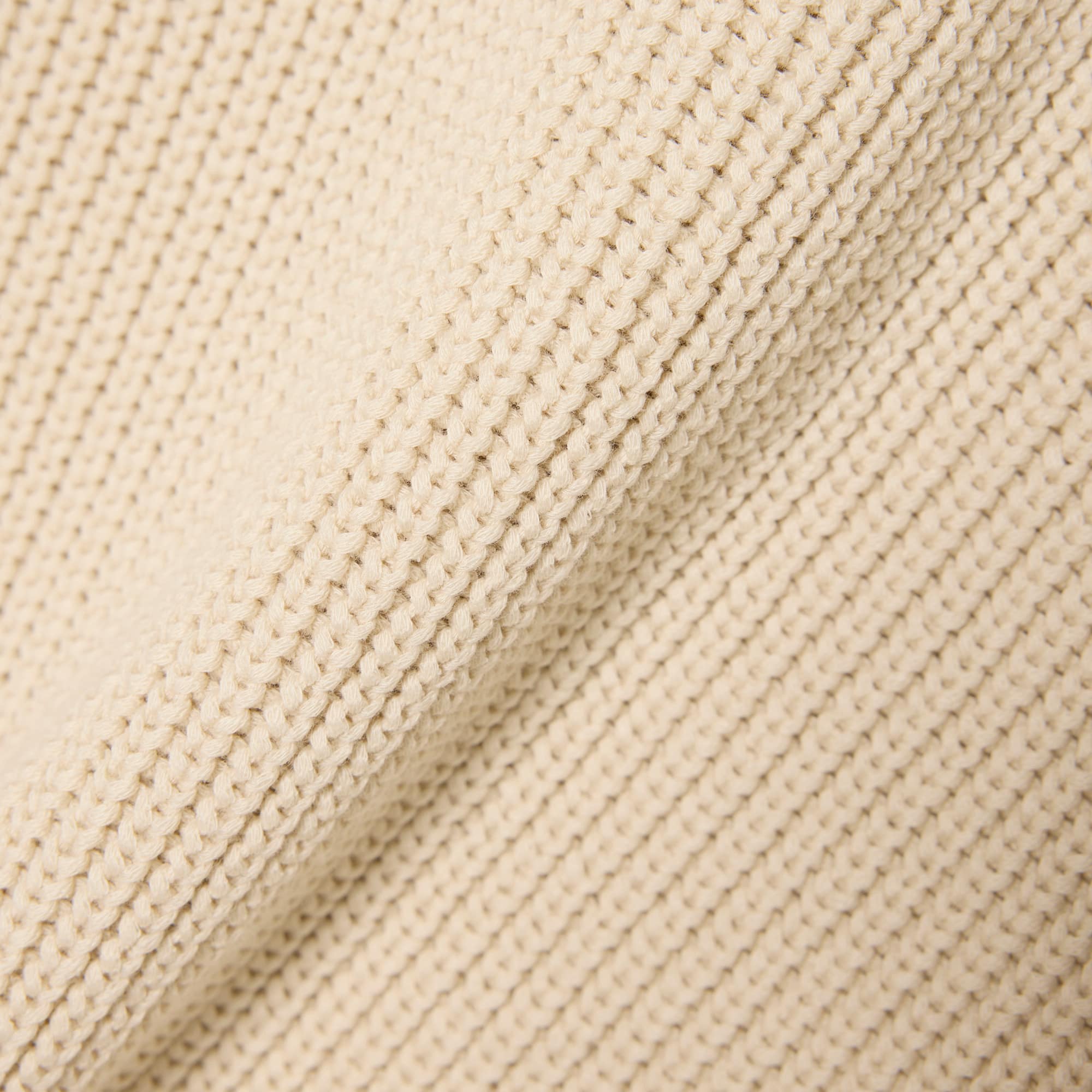 Badge Accent Pearl Rib Polo Collar Sweater