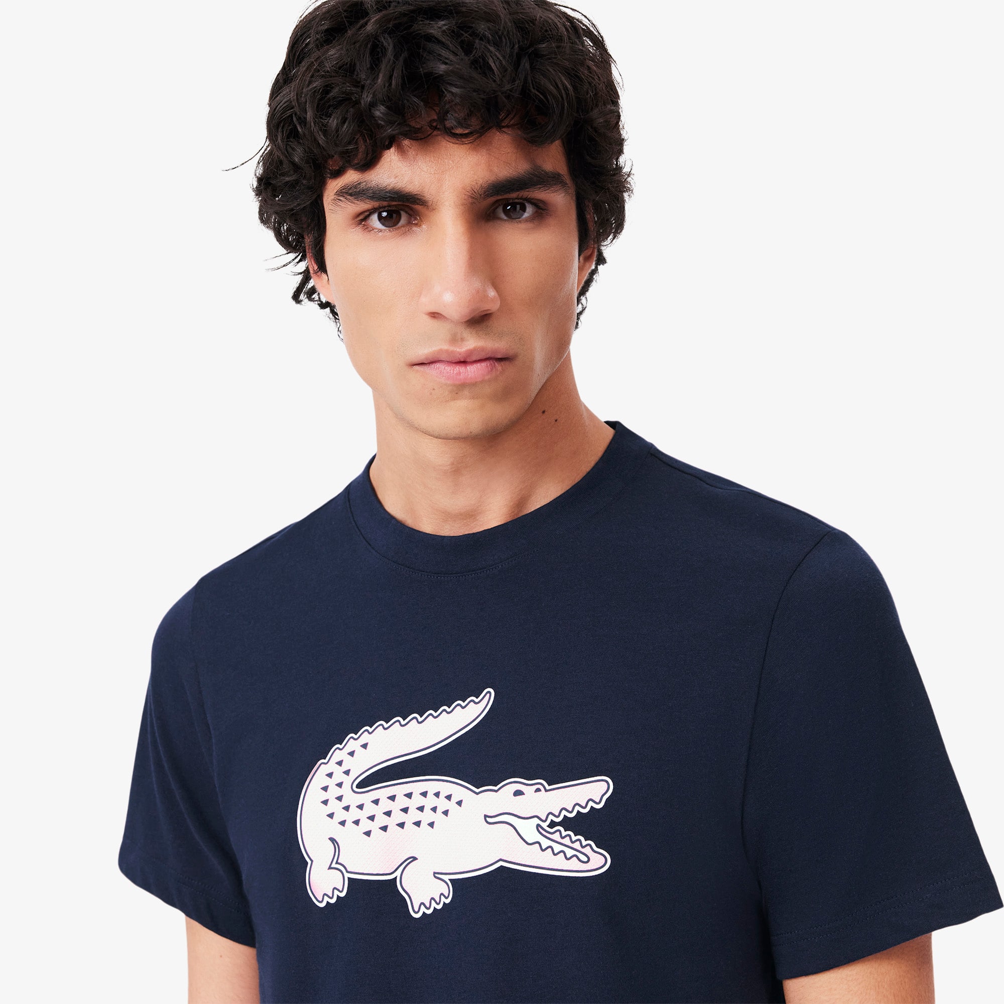 メンズ ラコステ スポーツ シャツ ultra dry ラコステ LACOSTE ウルトラドライオープンネック総柄シャツ