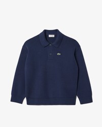 Kids' Cotton and Wool Blend Long Sleeve Polo