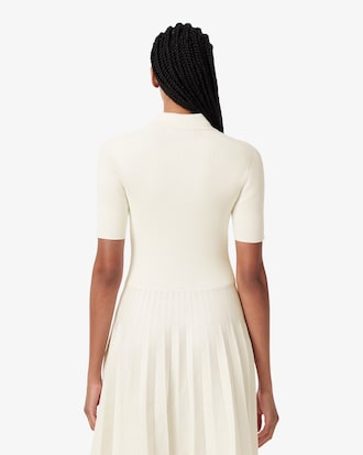 Vestido Plisado De Cuello Polo