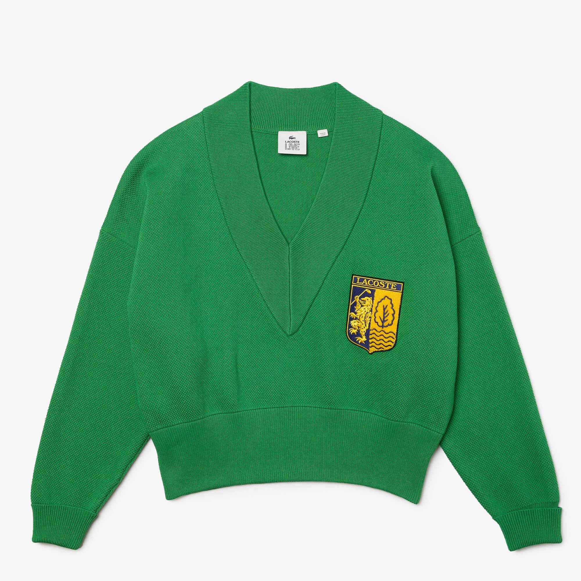 lacoste v neck sweater women's