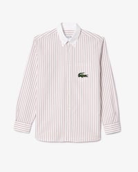 Unisex Relaxed Fit Striped Oxford Shirt