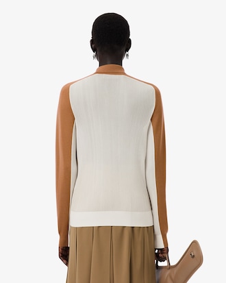 Runway Wool Blend Polo Collar Sweater
