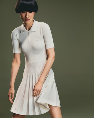 Women's Pleated Polo Collar Dress