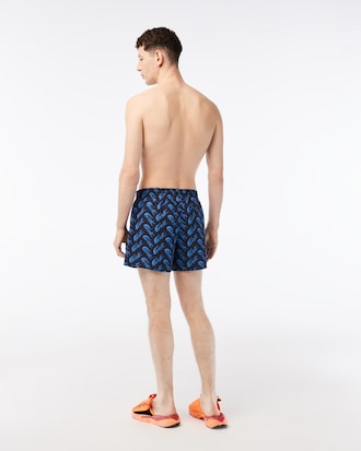 Traje de baño con estampado de poliéster reciclado de Lacoste para hombre