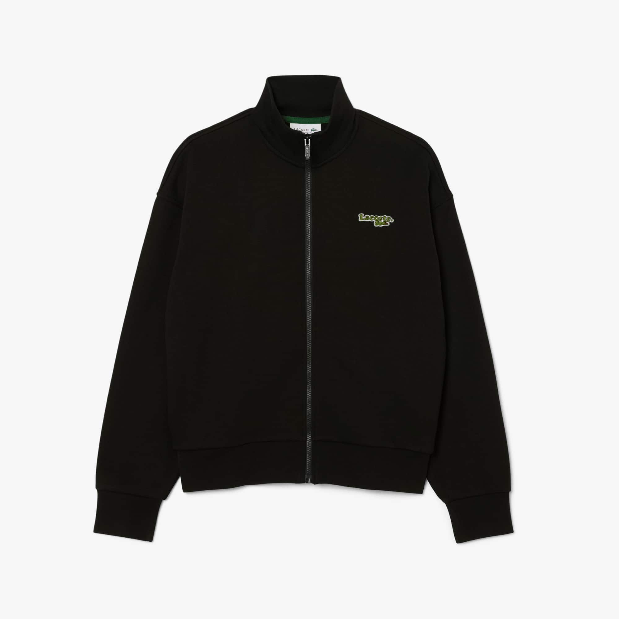 Lacoste Relaxed Fit Zipped Badge Sweatshirt - 36 In Black