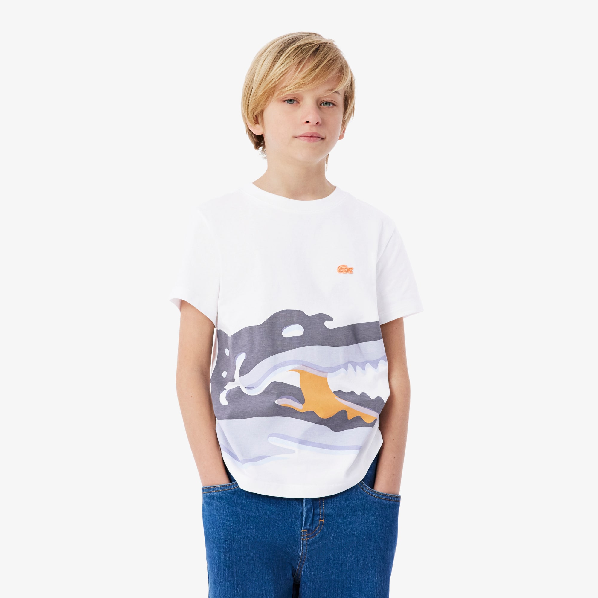 み*様 Lacoste ジオメトリック　ハーフジップジャージ　g-kid トラッ Croc Print Cotton T-Shirt - T-Shirts & Tops - New In 2026 | Lacoste