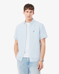 Camisa de lino de manga corta para hombre