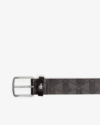 Cintur&oacute;n De Piel Con Monograma Para Hombre