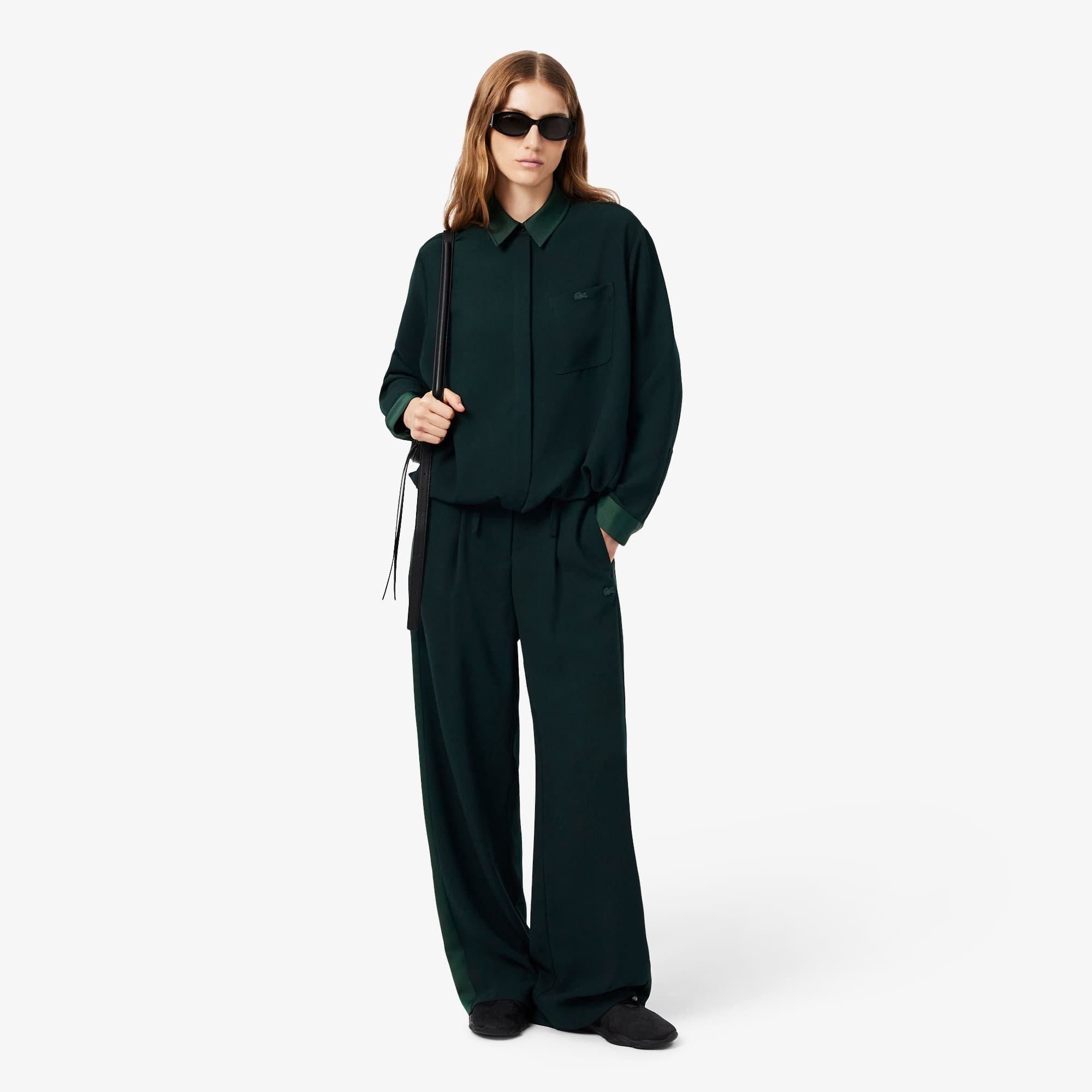 Oversized Satin Accent Shirt - T-Shirts & Tops - New In 2026 | Lacoste